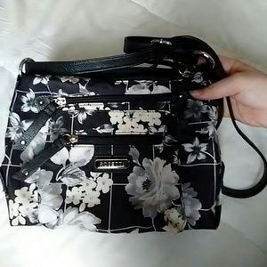 SALE! Black And Cream Floral Purse